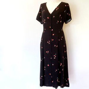 Saks Fifth Avenue Button Up Midi Floral Day Dress